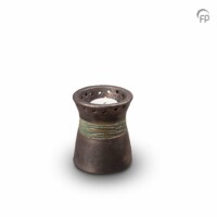 Keramische urn, met één band en groenig lijneffect
