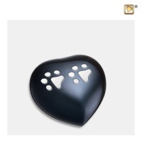 Mini hart urn, “Antraciet” zilveren poten, P678