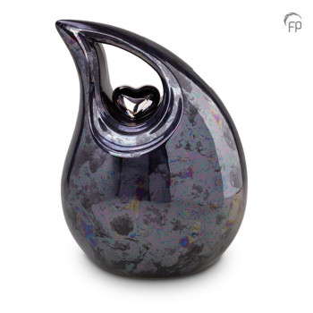 keramische-druppel-urn-groot-zwart-olie-effect-glad-zilverkleurig-hart-mastaba_ku-007_fp-funeral-products_memento-aan-jou