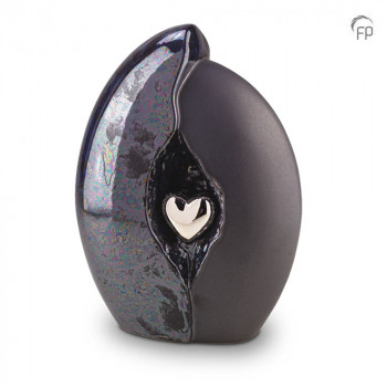 keramische-urn-groot-mat-zwart-ruw-glad-olie-effect-zilverkleurig-hart-mastaba_ku-010_fp-funeral-products_memento-aan-jou