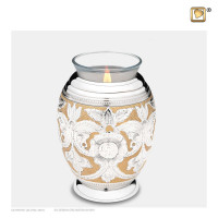 Mini-urnen Elegant® Floral, 2 kleurig met bloemgravering, 250