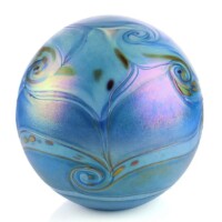 Glazen bol urn, “Elan Collection” Sea Blue, 4 maten-E01LB