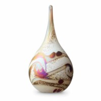 Glazen mini-urn druppel, “Elan Collection” Ivory-E02DI