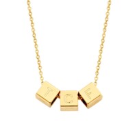 Cube, 3, inclusief collier, 14kt goud, Just Franky
