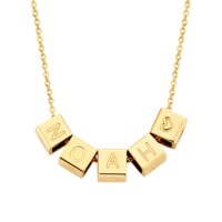 Cube, 5, inclusief collier, 14kt goud, Just Franky