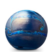 Glazen bol urn, “Elan Collection” Deep blue, 4 maten-E01DB
